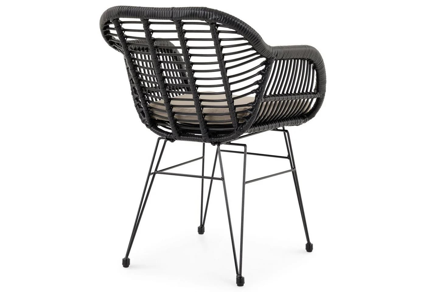 IDIMEX Gartenstuhl PARAMO Schwarz Beige Rattan Optik - Bild 4