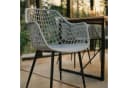 IDIMEX Gartenstuhl LUCIA 4er Set Hellgrau Metallbeine Retro Bild 1