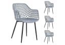 IDIMEX Gartenstuhl LUCIA 4er Set Hellgrau Metallbeine Retro Bild 3