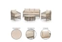 IDIMEX Gartenlounge-Set KULO 4-teilig Aluminium Seilbespannung champagne Bild 5