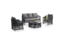 IDIMEX Gartenlounge-Set KULO 4-teilig Aluminium grau mit Kissen Bild 1