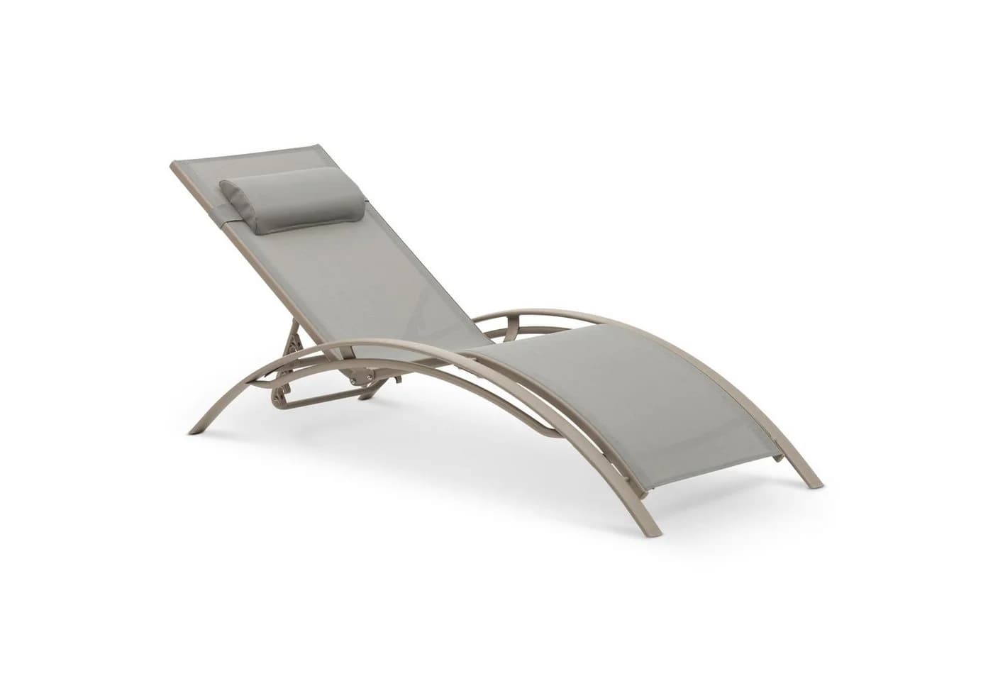 IDIMEX Gartenliege RELAX Champagner Aluminium Textilene mit Kissen