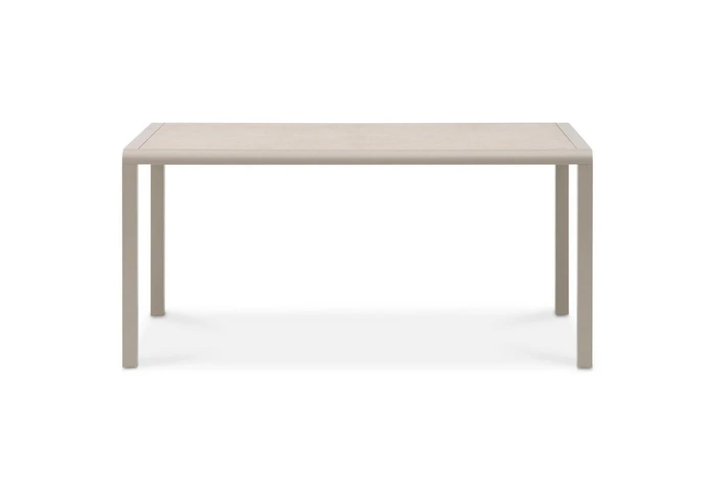 IDIMEX Gartentisch TRAPANI Beige Aluminium Gestell Stein-Glasplatte