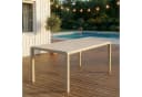 IDIMEX Gartentisch TRAPANI Beige Aluminium Gestell Stein-Glasplatte Bild 2