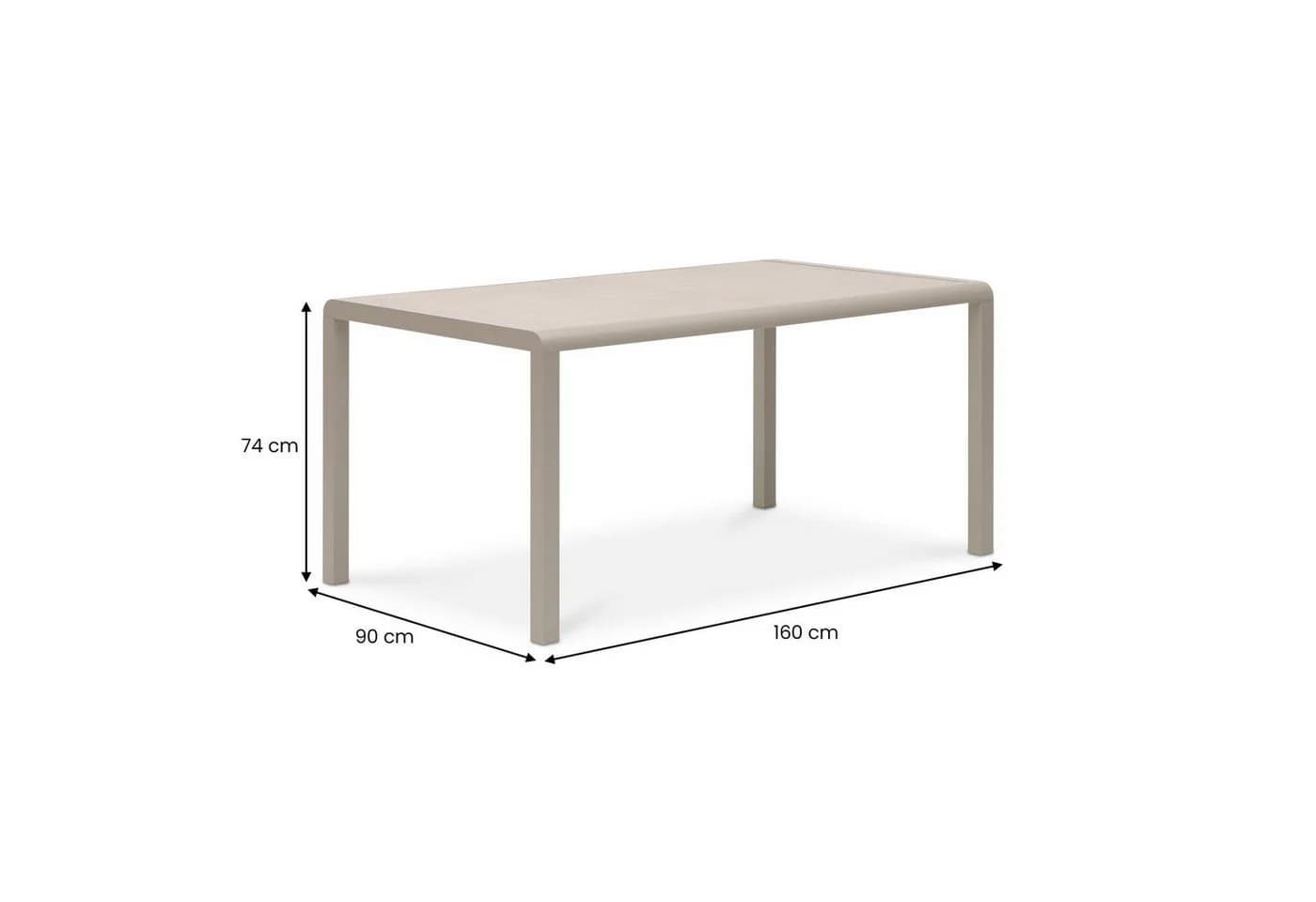 IDIMEX Gartentisch TRAPANI Beige Aluminium Gestell Stein-Glasplatte - Bild 5