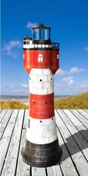 Jürgen Westerholt Solar-Leuchtturm Roter Sand LED Dekoobjekt Rot/Weiß Bild 2