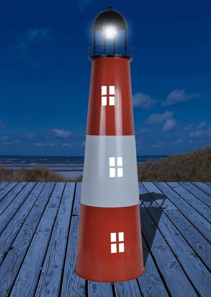 Jürgen Westerholt GmbH LED Solar-Leuchtturm Rot/Weiß/Schwarz - Bild 2