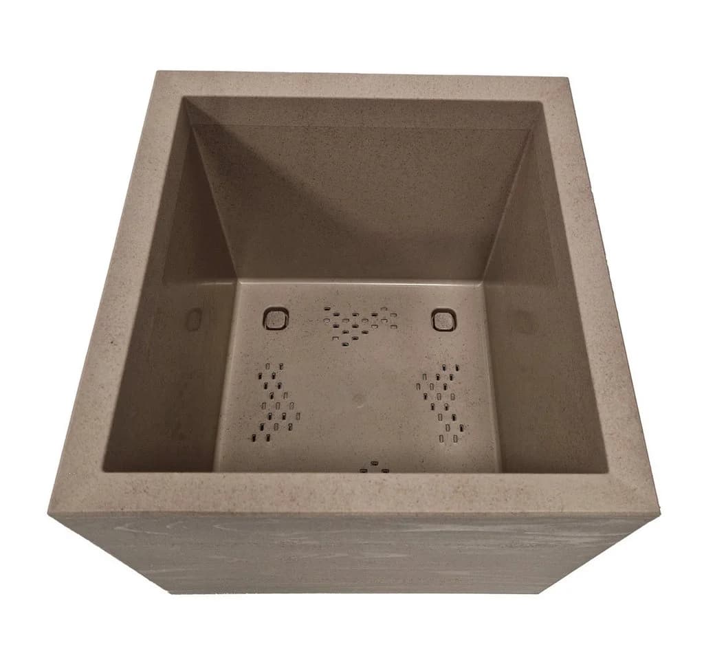 Kreher Pflanzkübel Karo 39x39x39 cm Holzoptik Braun