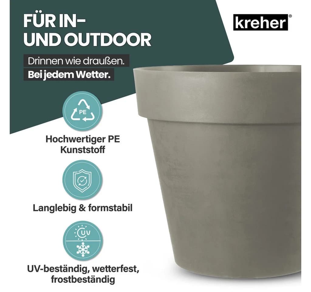 Kreher Pflanzkübel Rollbarer XXL Pflanzkübel 58 cm - Bild 4