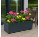 Kreher Blumenkasten XXL "Eco Wood" Anthrazit Kunststoff Bild 1