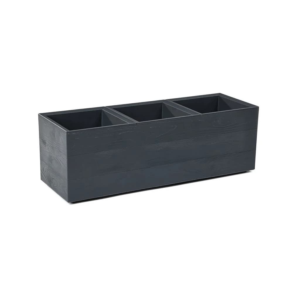Kreher Blumenkasten XXL "Eco Wood" Anthrazit Kunststoff - Bild 2