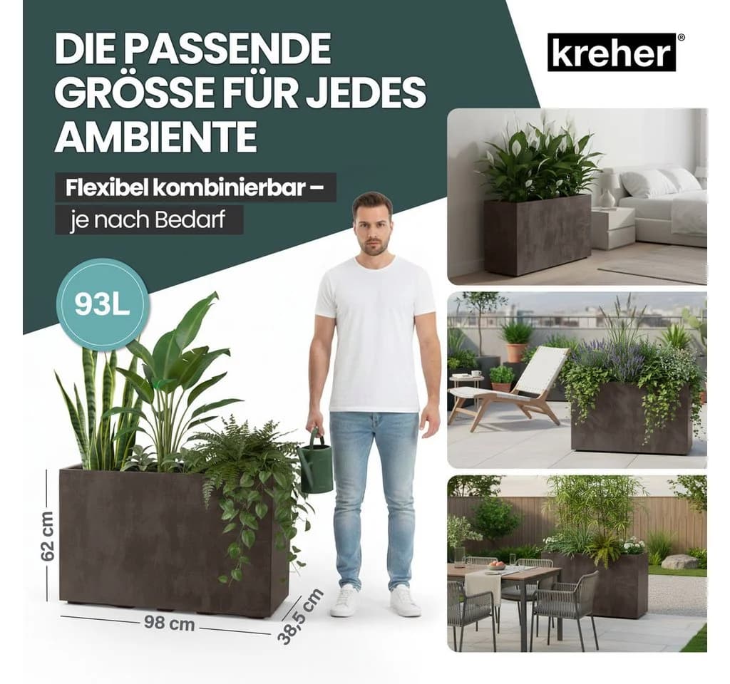 Kreher Pflanzkübel 'Millennium Fence' Braun XXL Sichtschutz - Bild 5