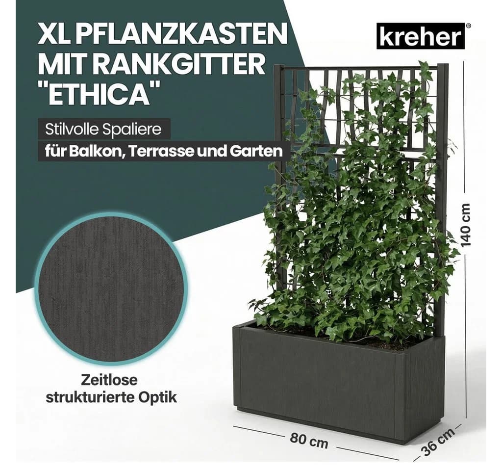 Kreher Spalier 'Ethica' Struktur Optik Breite Version Kunststoff