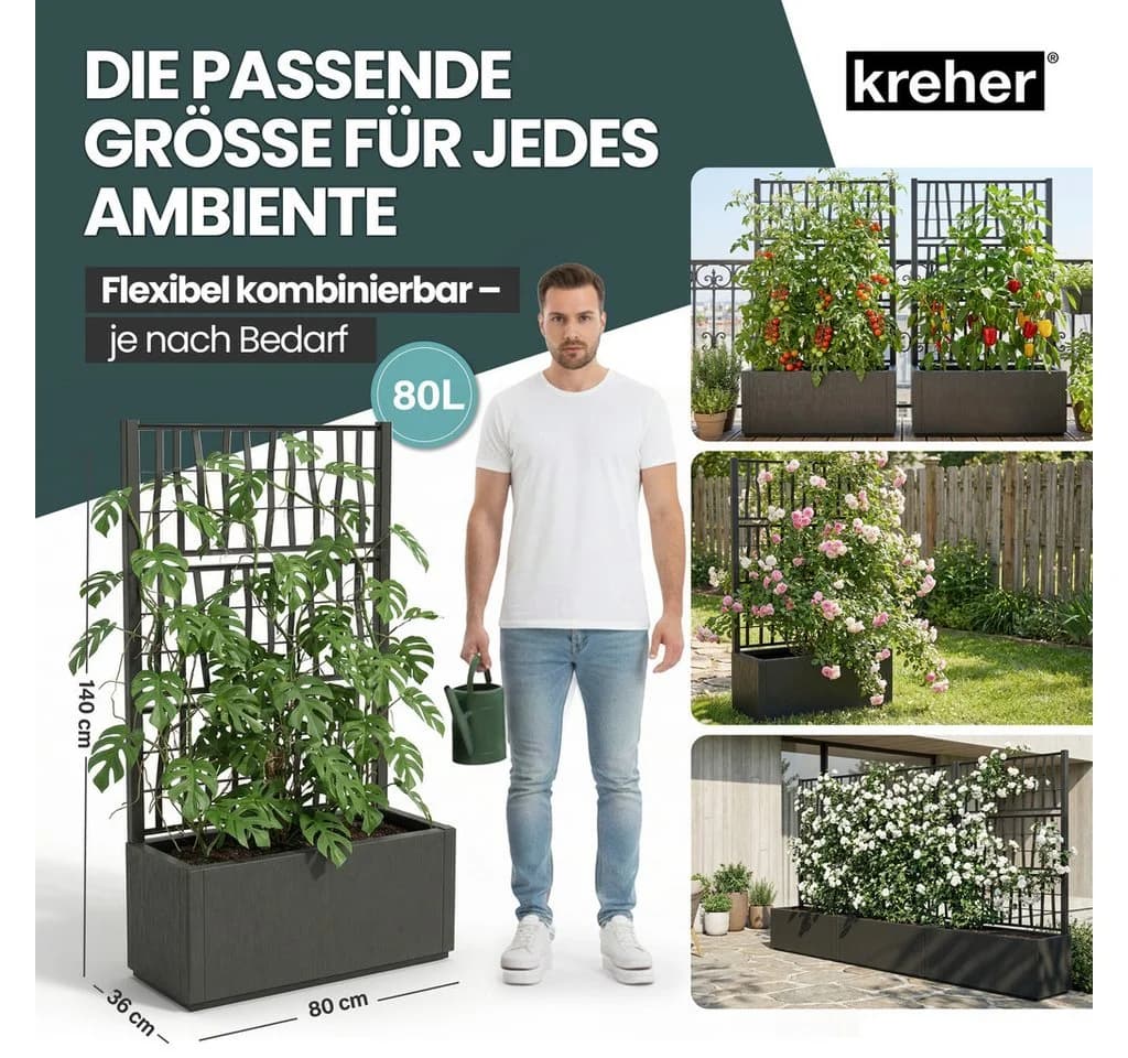 Kreher Spalier 'Ethica' Struktur Optik Breite Version Kunststoff - Bild 5
