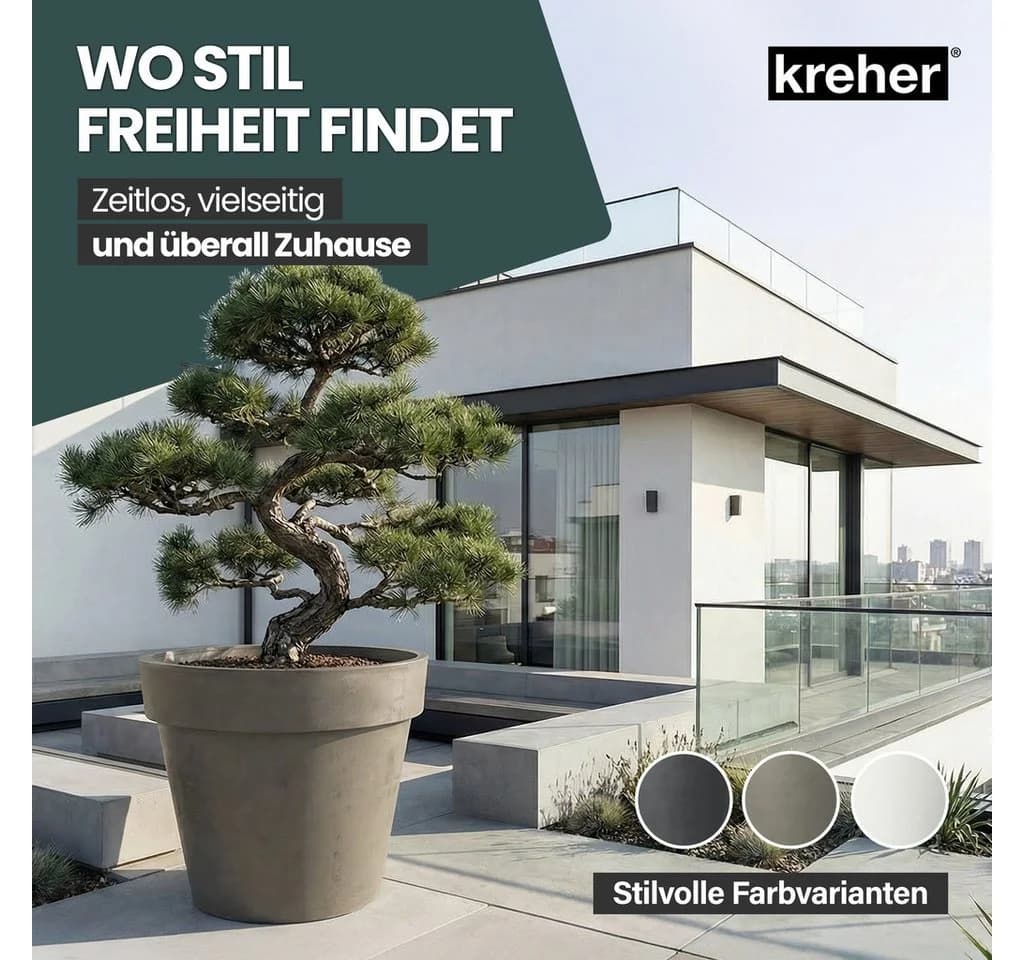 Kreher Pflanzkübel Rollbar XXL Weiß Anthrazit - Bild 3