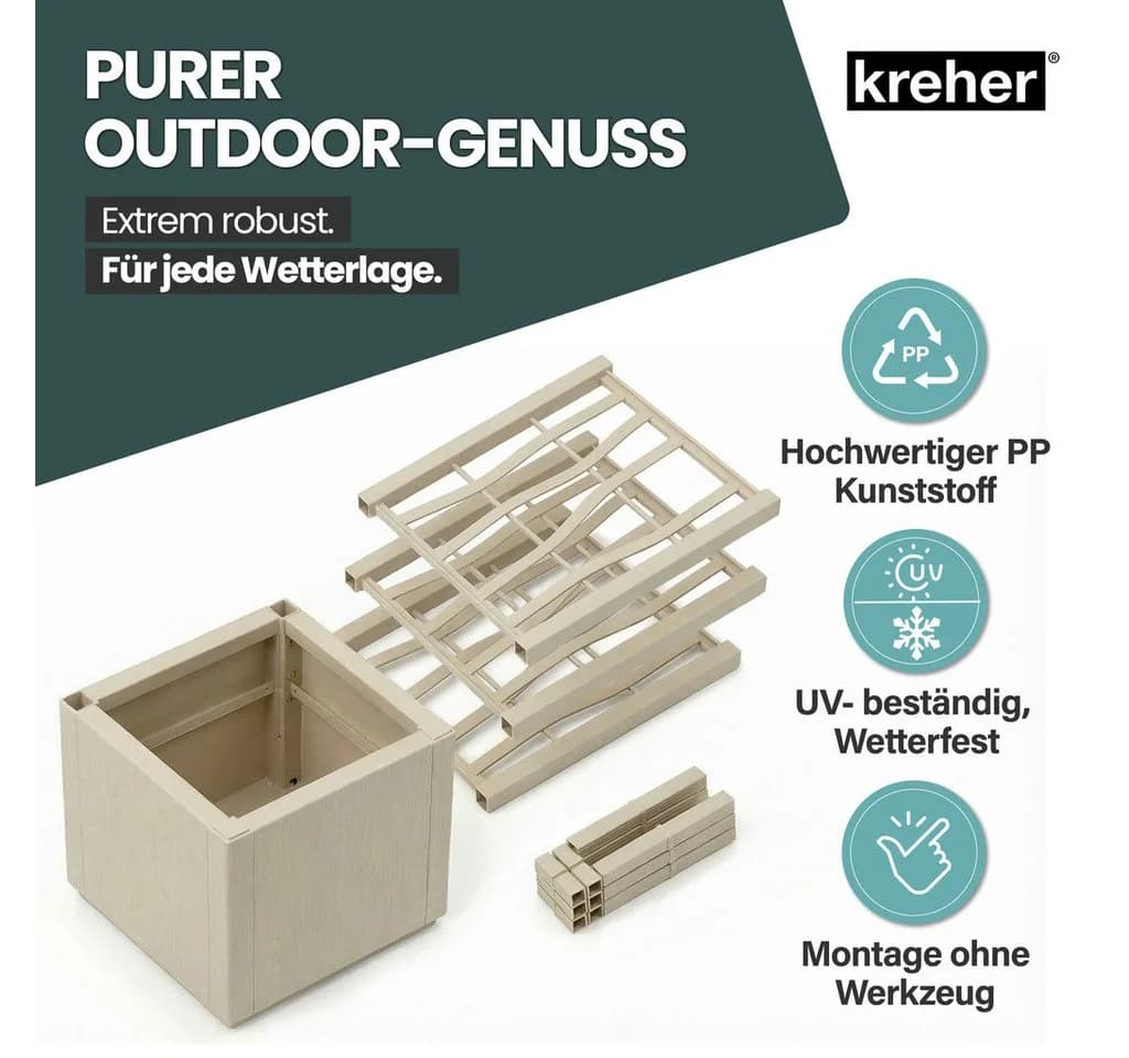 Kreher Spalier 'Ethica' Struktur Optik Beige 2 St. - Bild 4