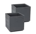 Kreher Pflanzkübel Eco Wood Anthrazit Recyceltes Kunststoff 2er Set Bild 2