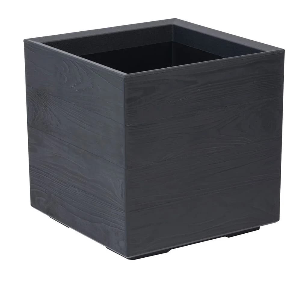 Kreher Pflanzkübel Eco Wood Anthrazit Recyceltes Kunststoff 2er Set - Bild 3