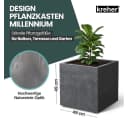 Kreher Pflanzkübel Millennium 80L 2er Set Kunststoff Naturstein Optik Bild 1