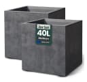 Kreher Pflanzkübel Millennium 40L 2er-Set Naturstein-Optik Anthrazit Bild 2