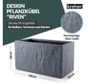 Kreher Blumenkasten Riven Kunststoff Stein Optik Anthrazit Bild 1