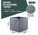 Kreher Pflanzkübel 'Riven' Stein Optik Anthrazit Kunststoff Bild 1