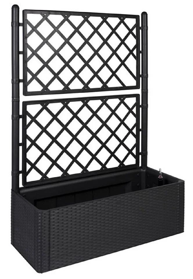 Kreher Spalier XL Rattan Optik Anthrazit Pflanzkasten