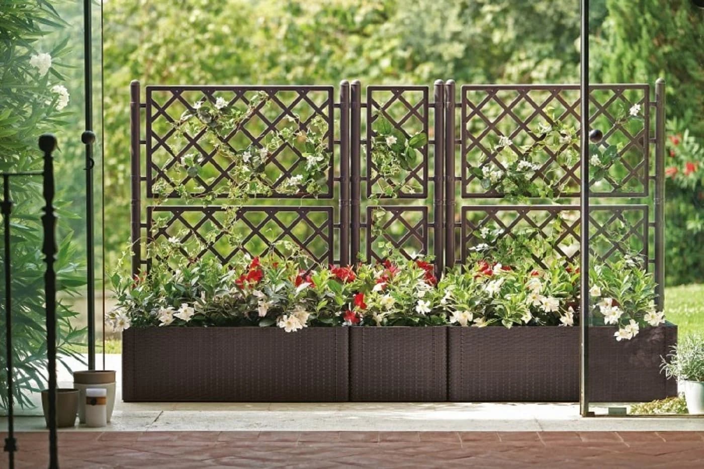 Kreher Spalier XL Rattan Optik Anthrazit Pflanzkasten - Bild 5