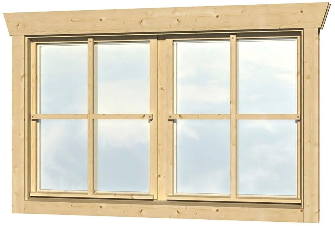 Skan Holz 2-flügeliges Fenster Natur