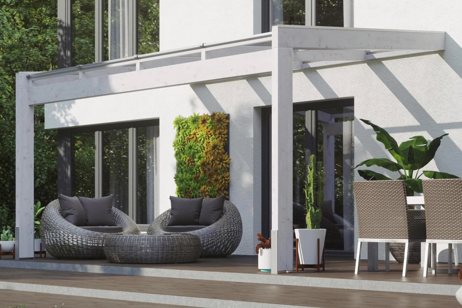 Terrassendach SKANHOLZ Novara Weiß Polycarbonat
