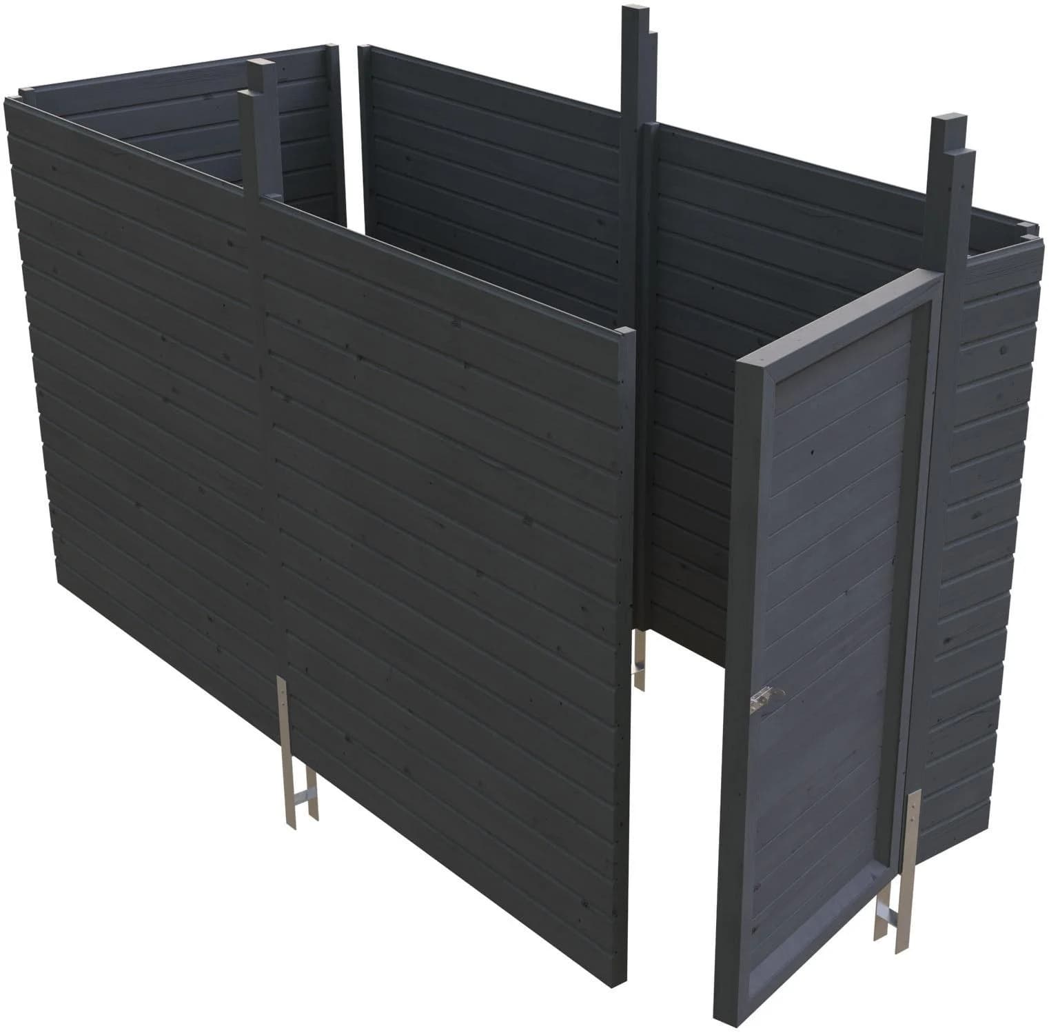 Carport-Geräteraum SKANHOLZ Abstellraum C1 Schiefergrau Holzwerkstoff
