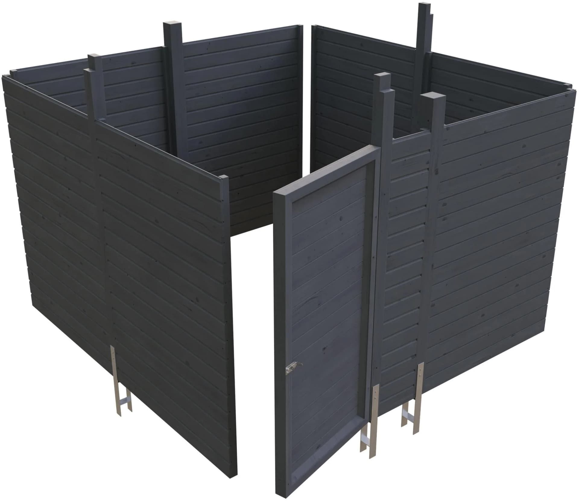 Carport-Geräteraum SKANHOLZ "Abstellraum C2" Grau Holzwerkstoff