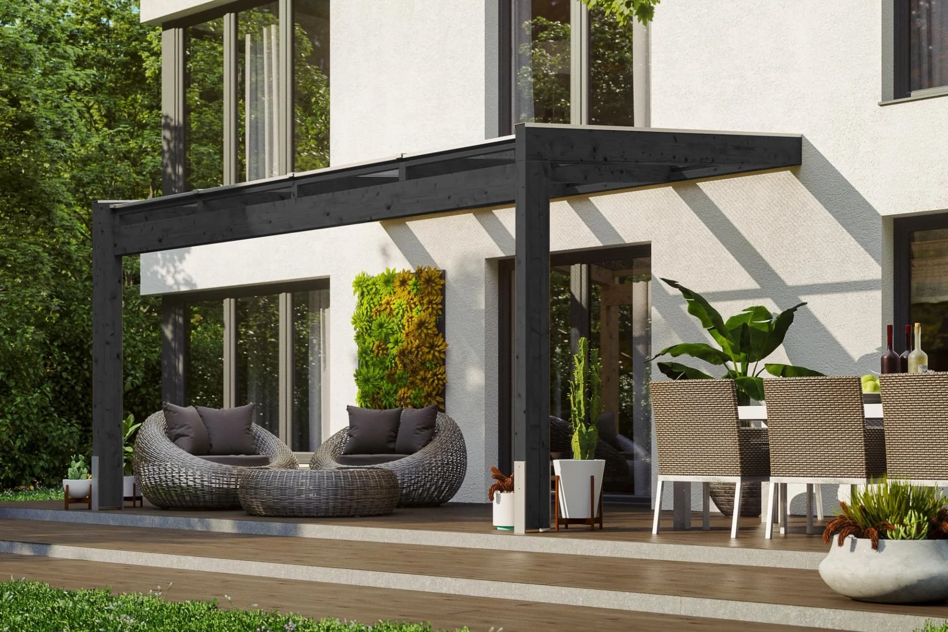 SKANHOLZ Terrassenüberdachung Novara Anthrazit 450x309 cm Polycarbonat