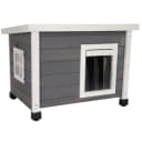 Kerbl Katzenhaus Rustica Holz Grau/Weiß mit Plexiglasfenster Bild 1