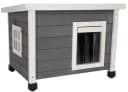 Kerbl Katzenhaus Rustica Holz Grau/Weiß mit Plexiglasfenster Bild 3