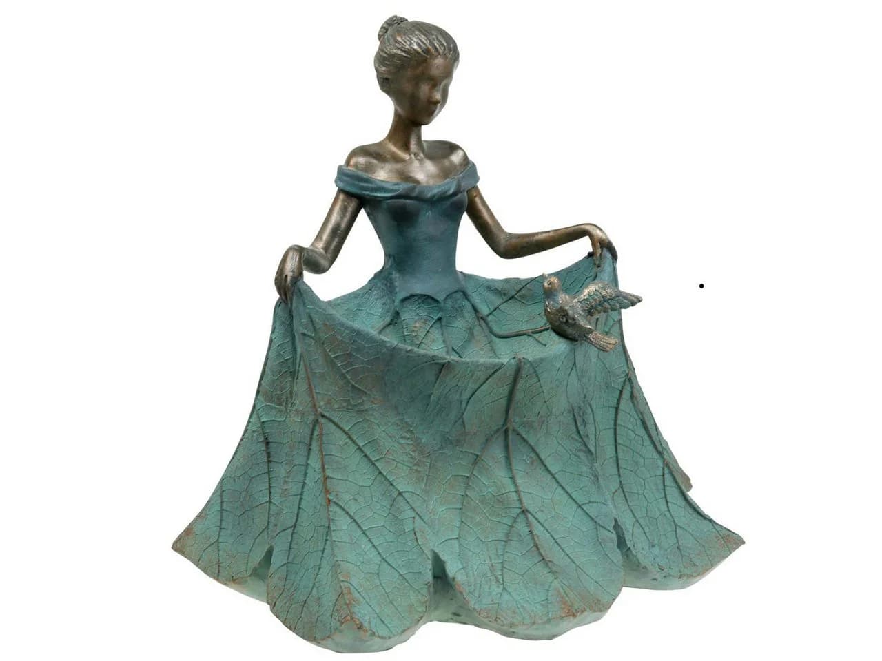 Viana Vogeltränke Gartenfigur Mädchen Blütenkleid Polyresin - Bild 2