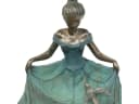 Viana Vogeltränke Gartenfigur Mädchen Blütenkleid Polyresin Bild 3