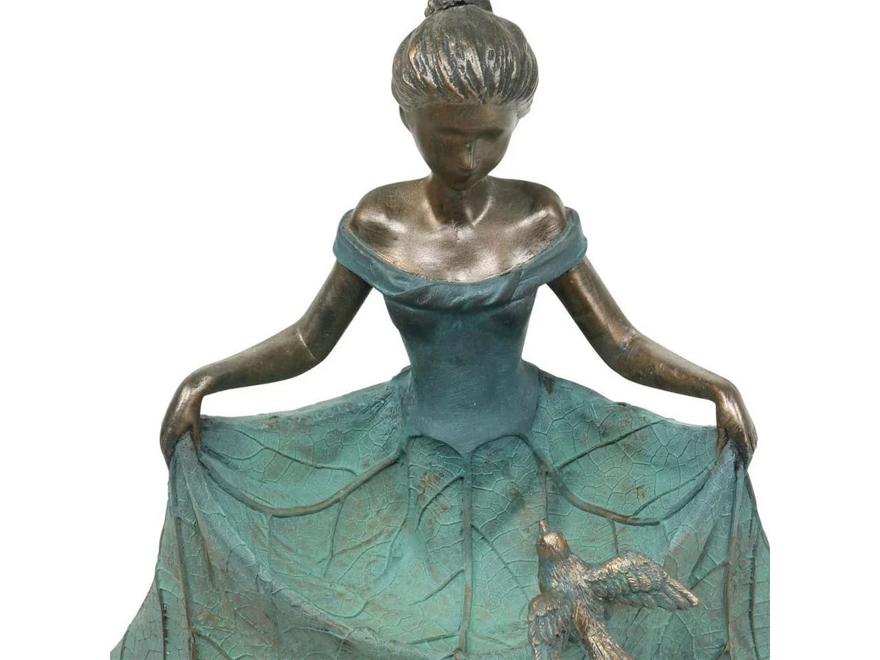 Viana Vogeltränke Gartenfigur Mädchen Blütenkleid Polyresin - Bild 3