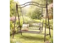 DanDiBo Hollywoodschaukel Metall Antik 2 Sitzer Gartenbank Rostbraun Bild 2