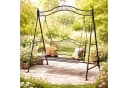 DanDiBo Hollywoodschaukel Metall Antik 2 Sitzer Gartenbank Rostbraun Bild 4