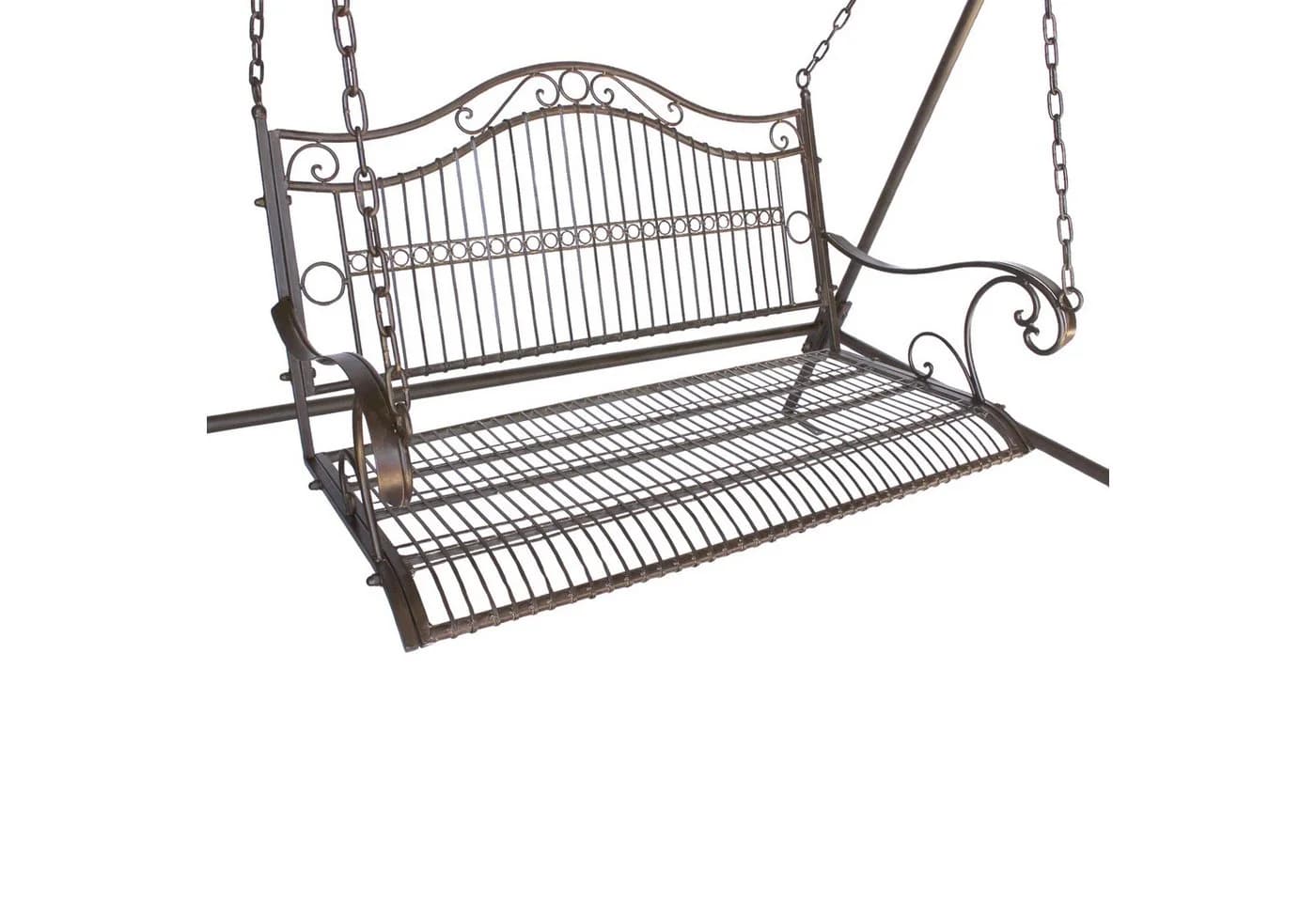 DanDiBo Hollywoodschaukel Metall Antik 2 Sitzer Gartenbank Rostbraun - Bild 5