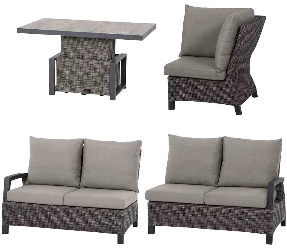SIENA GARDEN Gartenlounge-Set Corido Anthrazit/Grau Aluminium