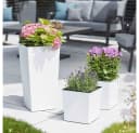 Siena Garden Pflanzkübel Weiß Eckig Rillenoptik Kunststoff Bild 1
