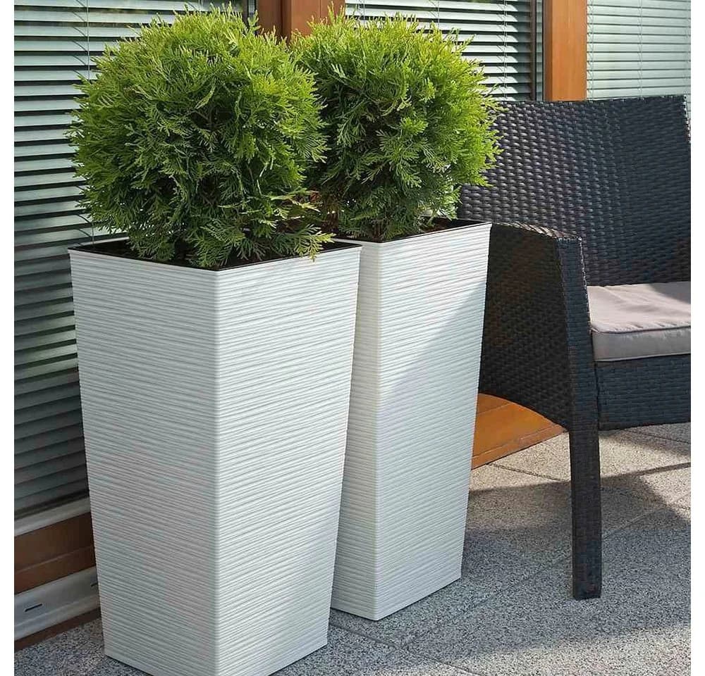 Siena Garden Pflanzkübel Rillenoptik Eckig Kunststoff - Bild 5