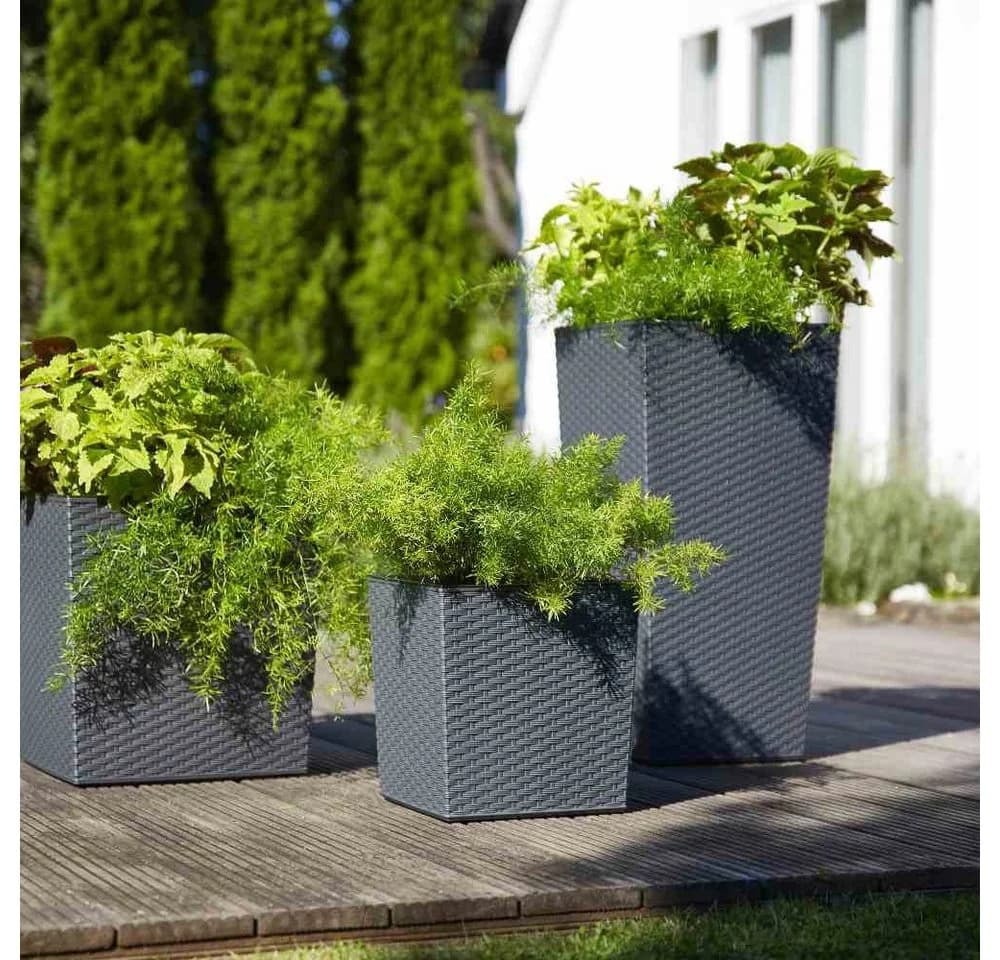 Siena Garden Pflanzkübel Eckig Graphit Rillenoptik - Bild 5