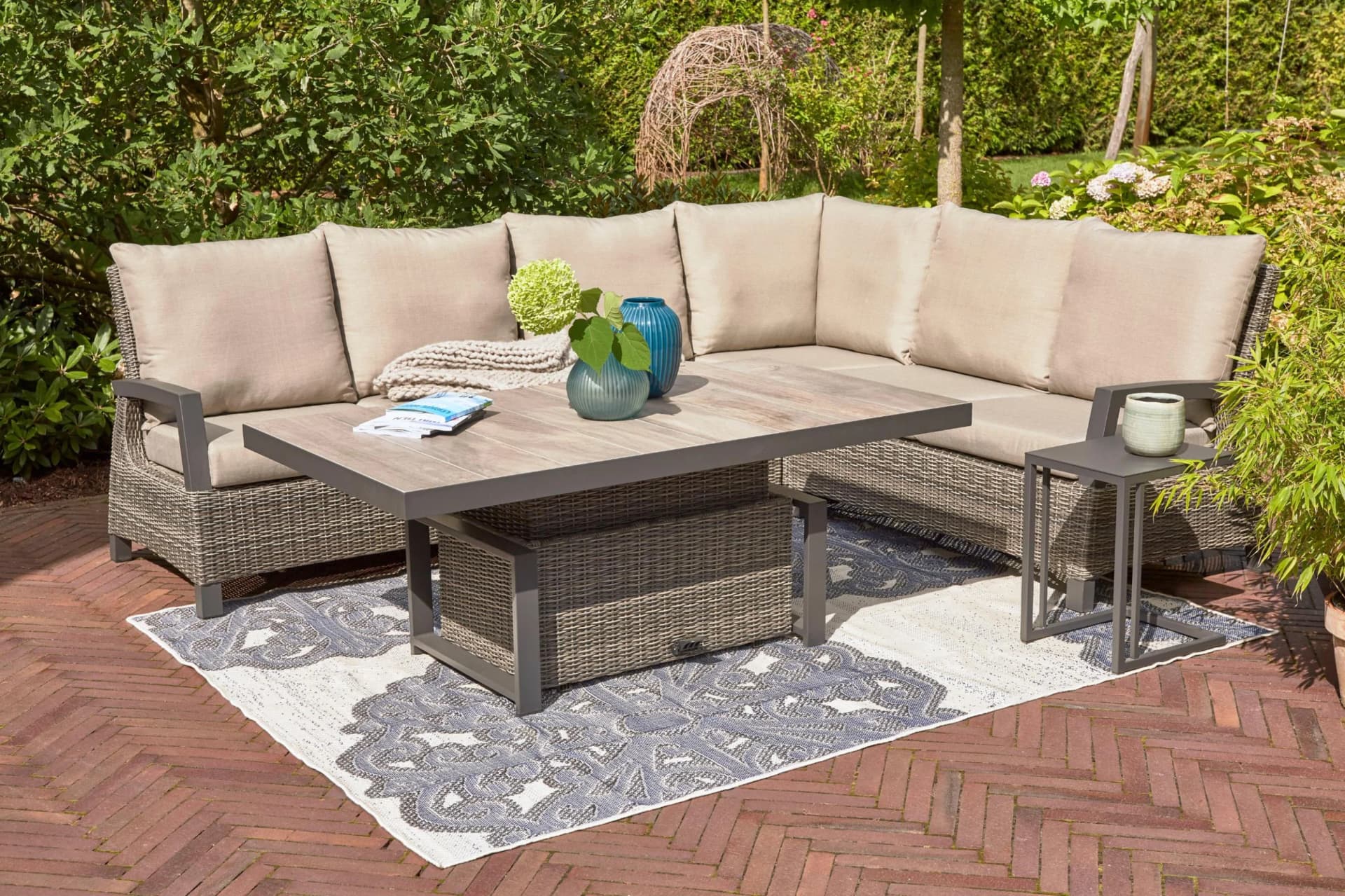 SIENA GARDEN Corido Gartenlounge-Set Anthrazit Grau Aluminium