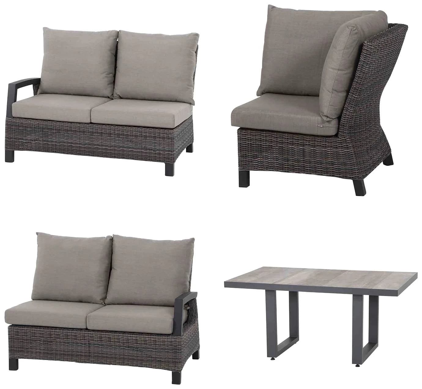 SIENA GARDEN Corido Gartenlounge-Set Grau Aluminium 5-Sitzer