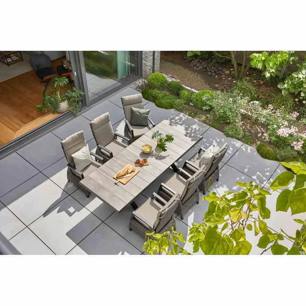 SIENA GARDEN Garten-Essgruppe Corido Aluminium 6-Sitzer Grau