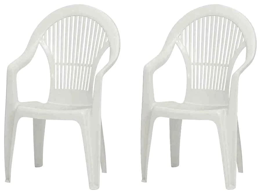 Progarden Gartensessel Vega 2er Set Weiß Kunststoff - Bild 2