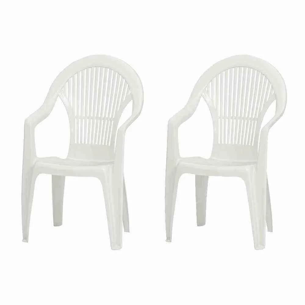 Progarden Gartensessel Vega 2er Set Weiß Kunststoff - Bild 5